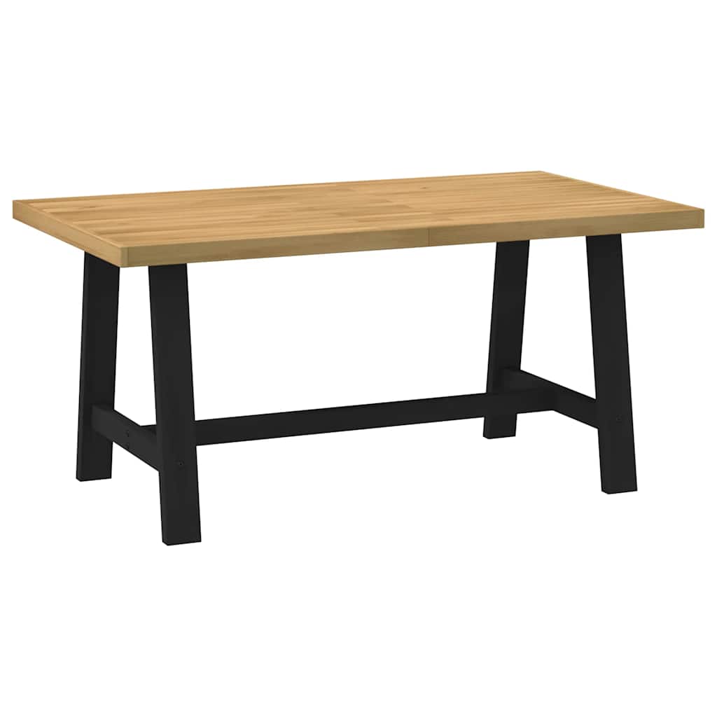 Mesa de comedor Noain diseño A madera de pino natural/negro 75x160x90 cm lateral