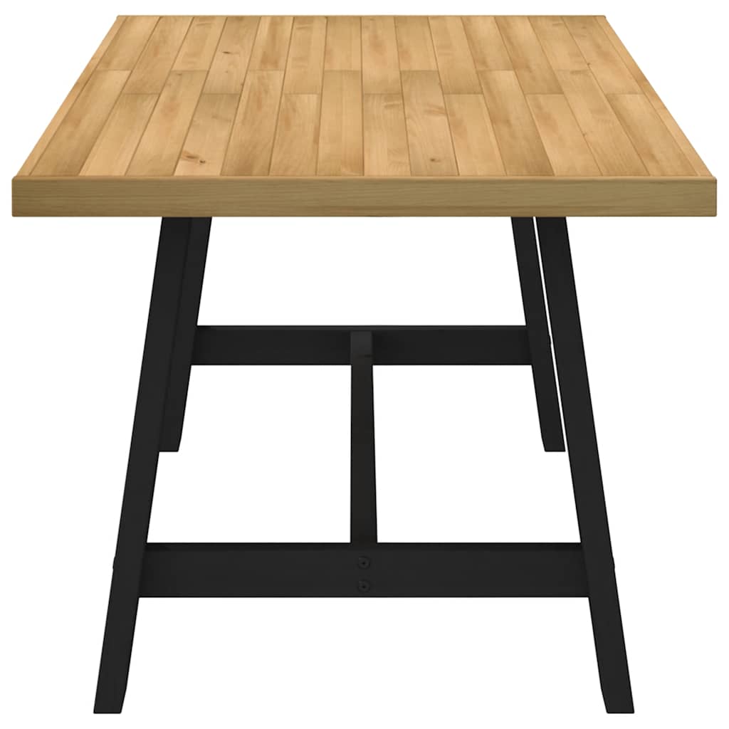 Mesa de comedor Noain diseño A madera de pino natural/negro 75x160x90 cm perfil