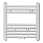 Radiador eléctrico 210W 8 barras acero blanco 48x48 cm fondo blanco