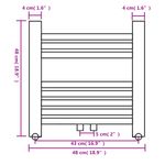 Radiador eléctrico 210W 8 barras acero blanco 48x48 cm medidas