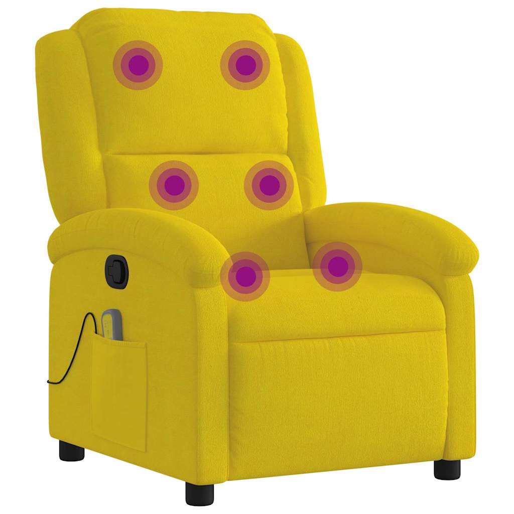 Sillón de masaje Ceiba reclinable 6 puntos con mando a distancia amarillo 99,5x71x86,5 cm fondo blanco