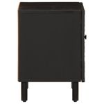 Mesita de noche Franela puerta reversible madera de mango negro 46x40x33 cm perfil