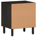Mesita de noche Franela puerta reversible madera de mango negro 46x40x33 cm posterior
