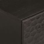 Mesita de noche Franela puerta reversible madera de mango negro 46x40x33 cm detalle