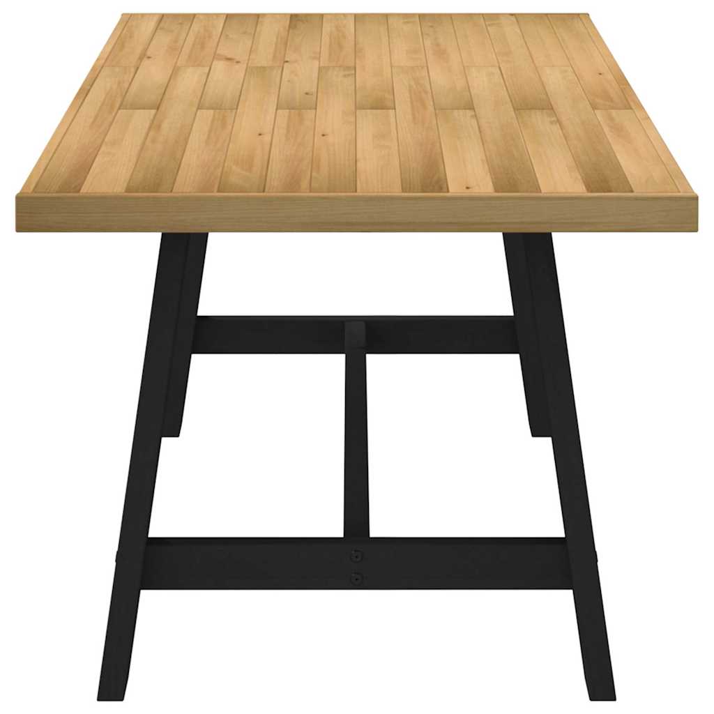 Mesa de comedor Noain diseño A madera de pino natural/negro 75x180x90 cm perfil