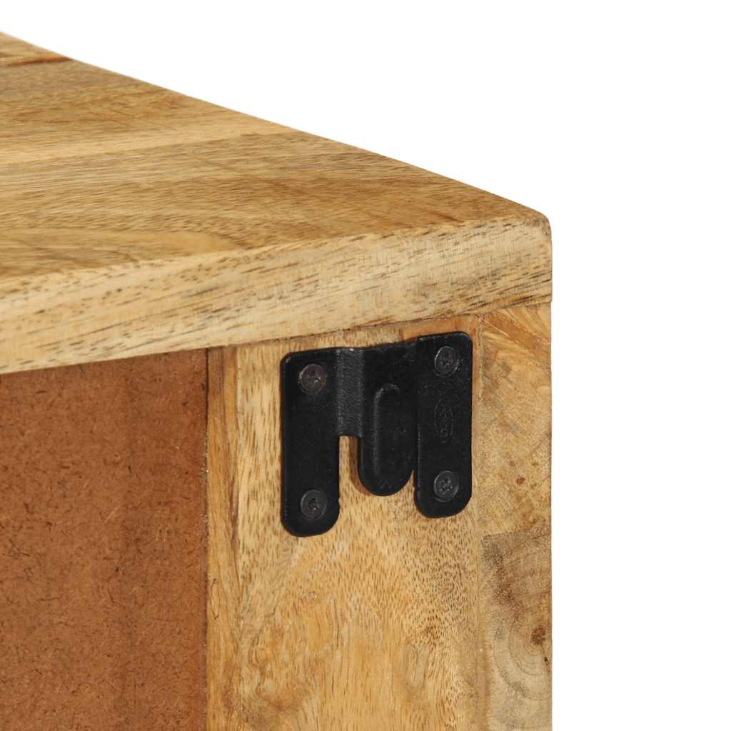 Mesita de noche Calcita un cajón madera de mango natural 19x40x30 cm
