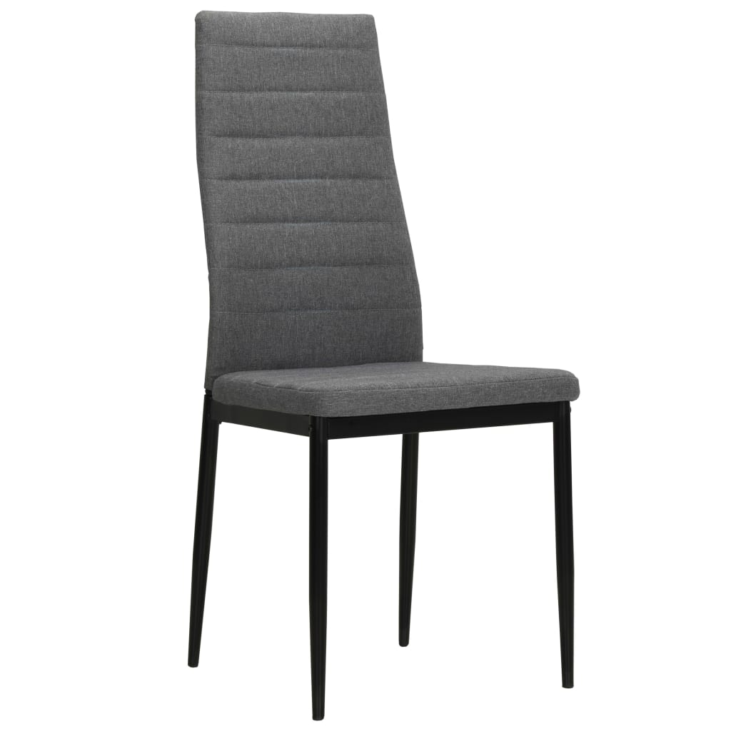 Pack de 4 sillas London respaldo alto acolchado gris claro 96x43x44 cm fondo blanco