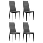 Pack de 4 sillas London respaldo alto acolchado gris claro 96x43x44 cm pack