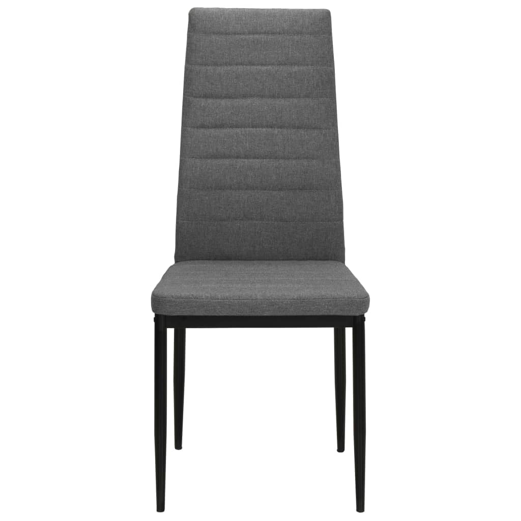 Pack de 4 sillas London respaldo alto acolchado gris claro 96x43x44 cm frontal