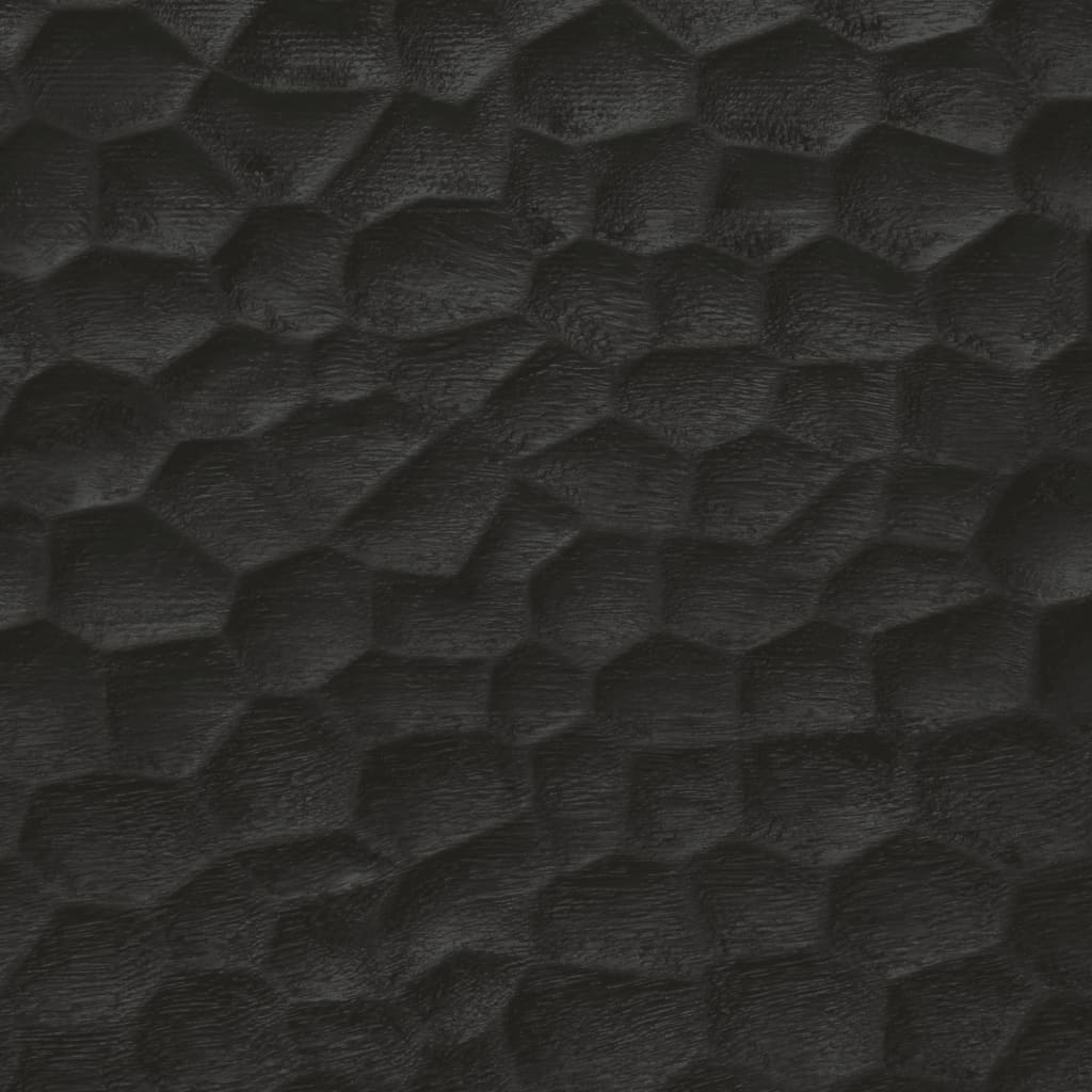Mesita de noche Macadamia cajón + compartimento madera de mango negro 46x40x33 cm