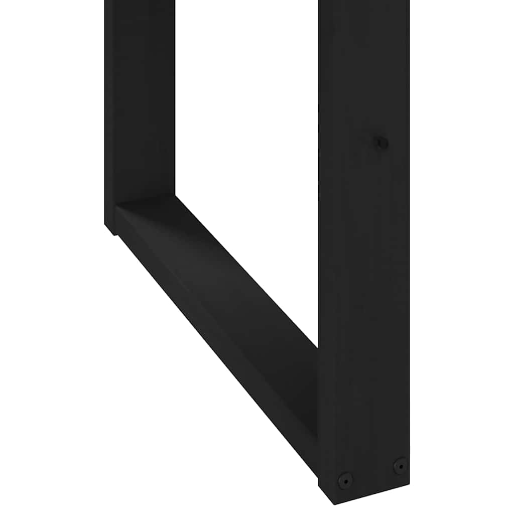 Mesa de comedor Noain diseño U madera de pino natural/negro 75x160x90 cm patas