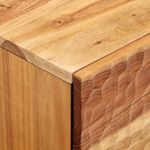 Mesita de noche Vainilla puerta reversible madera de acacia natural 46x40x33 cm detalle