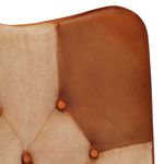 Sillón orejero Remo marrón/crema cuero 97x41x55 cm