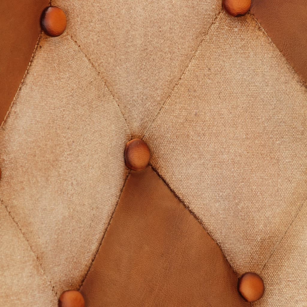 Sillón orejero Remo marrón/crema cuero 97x41x55 cm