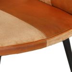 Sillón orejero Remo marrón/crema cuero 97x41x55 cm