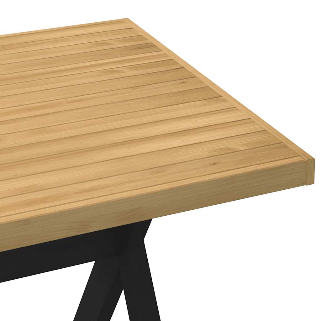 Mesa de comedor Noain diseño X madera de pino natural/negro 75x160x90 cm detalle