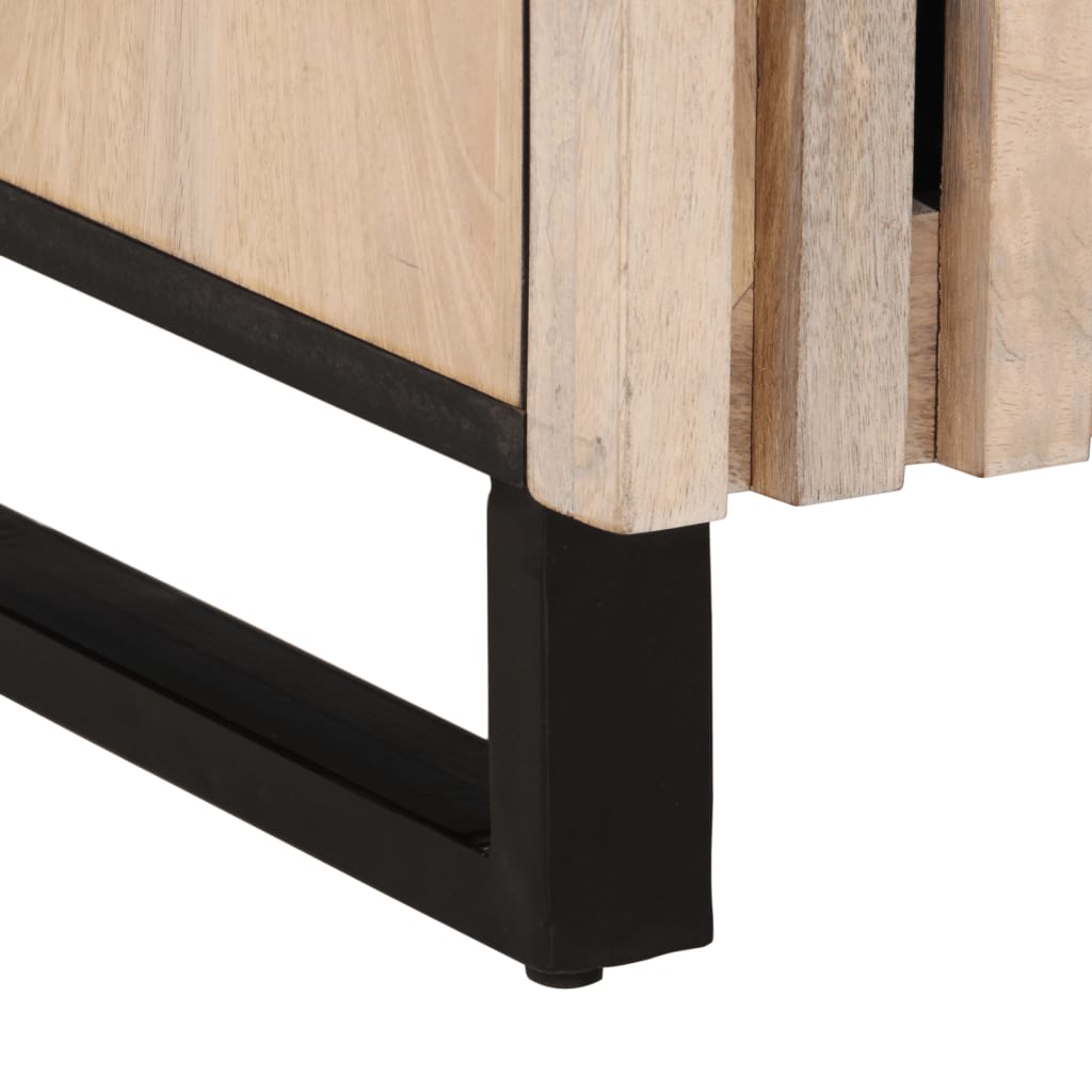 Mesita de noche Helecho con puerta madera de mango natural 46x40x34 cm patas
