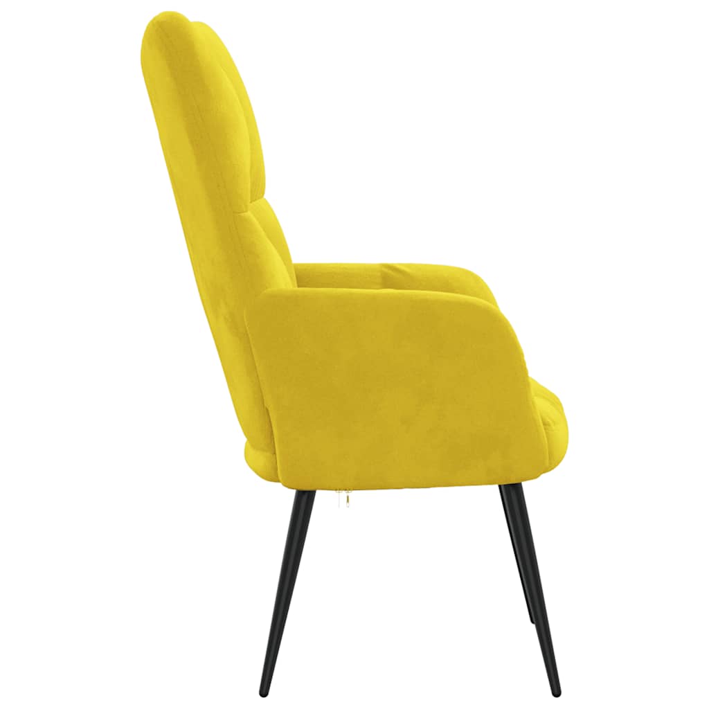 Sillón Polks respaldo alto con reposabrazos mostaza 96,5x61x70 cm perfil