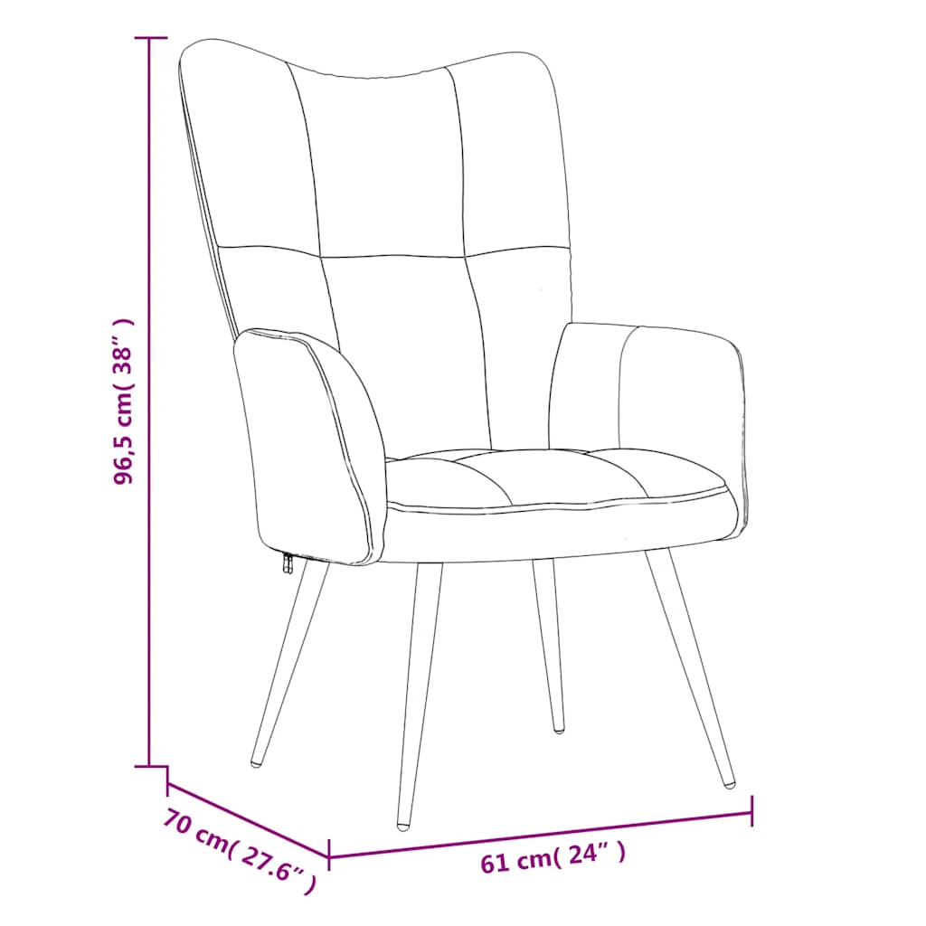 Sillón Polks respaldo alto con reposabrazos mostaza 96,5x61x70 cm medidas