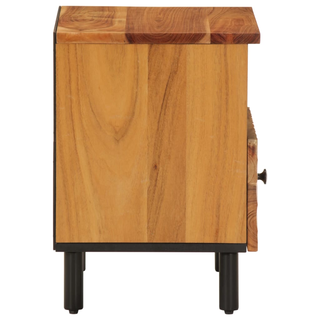 Mesita de noche Joropo cajón + compartimento madera de acacia natural 46x40x33 cm