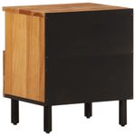 Mesita de noche Joropo cajón + compartimento madera de acacia natural 46x40x33 cm