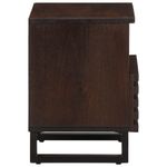 Mesita de noche Clavelina 1 cajón + compartimento madera de mango marrón oscuro 46x40x34 cm perfil
