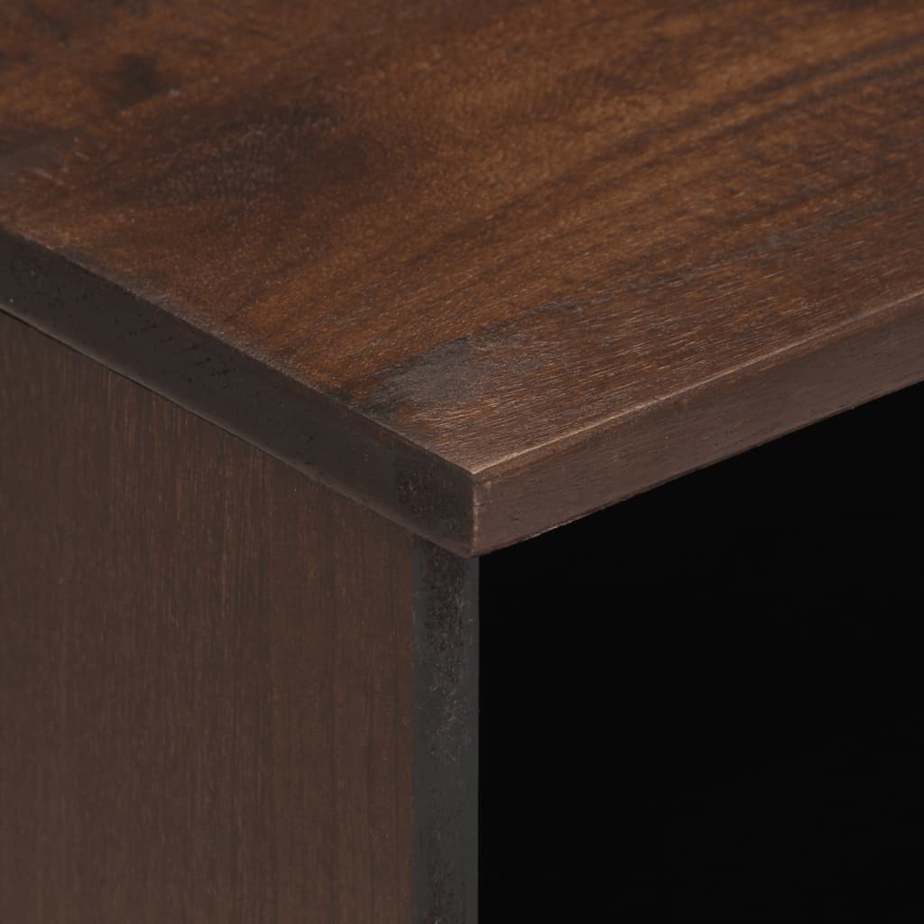 Mesita de noche Clavelina 1 cajón + compartimento madera de mango marrón oscuro 46x40x34 cm