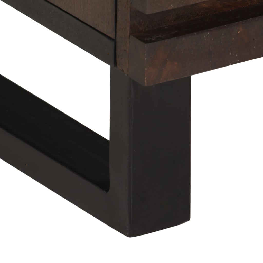 Mesita de noche Clavelina 1 cajón + compartimento madera de mango marrón oscuro 46x40x34 cm