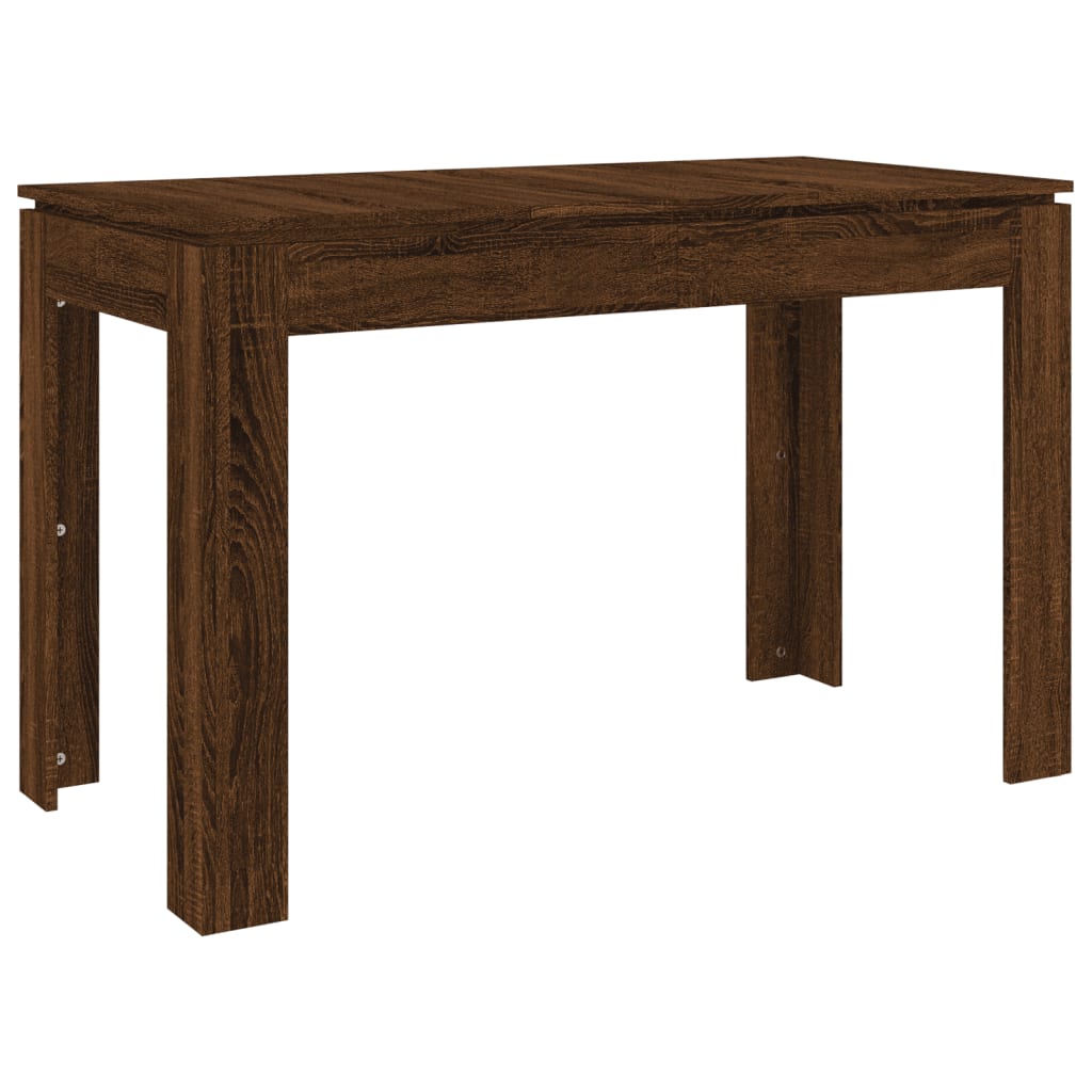 Mesa de comedor Cernícalo diseño fijo marrón oscuro 76x120x60 cm fondo blanco