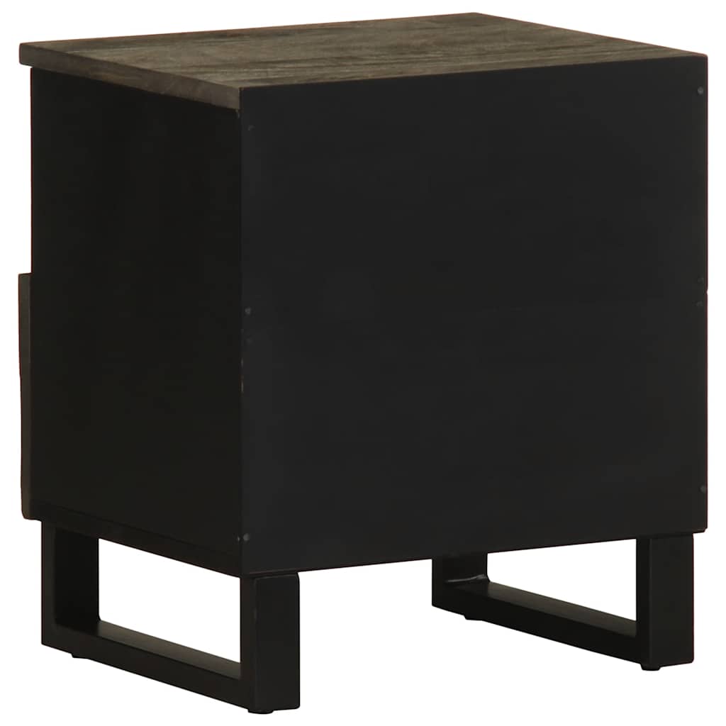 Mesita de noche Quiastolita 1 cajón + compartimento madera de mango negro 46x40x33 cm posterior