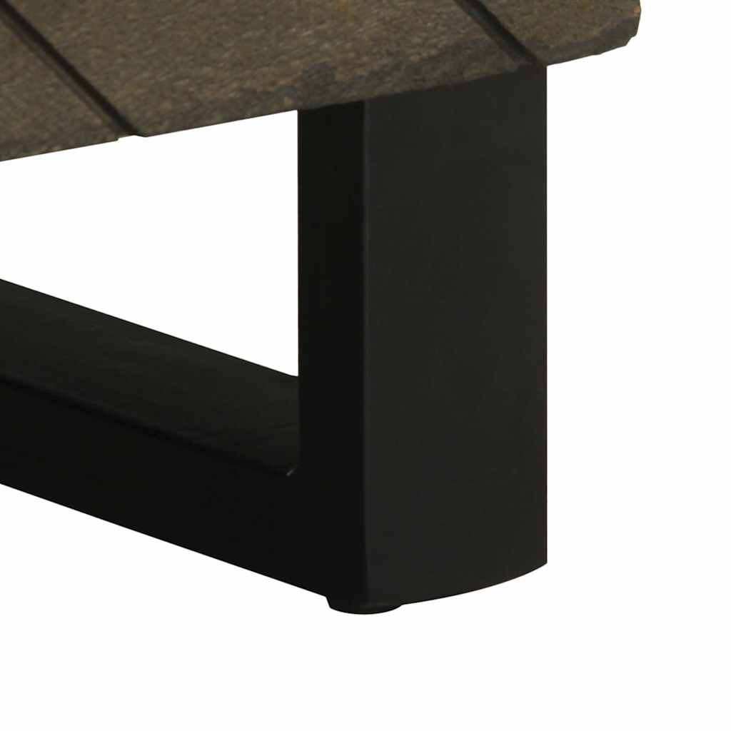 Mesita de noche Quiastolita 1 cajón + compartimento madera de mango negro 46x40x33 cm
