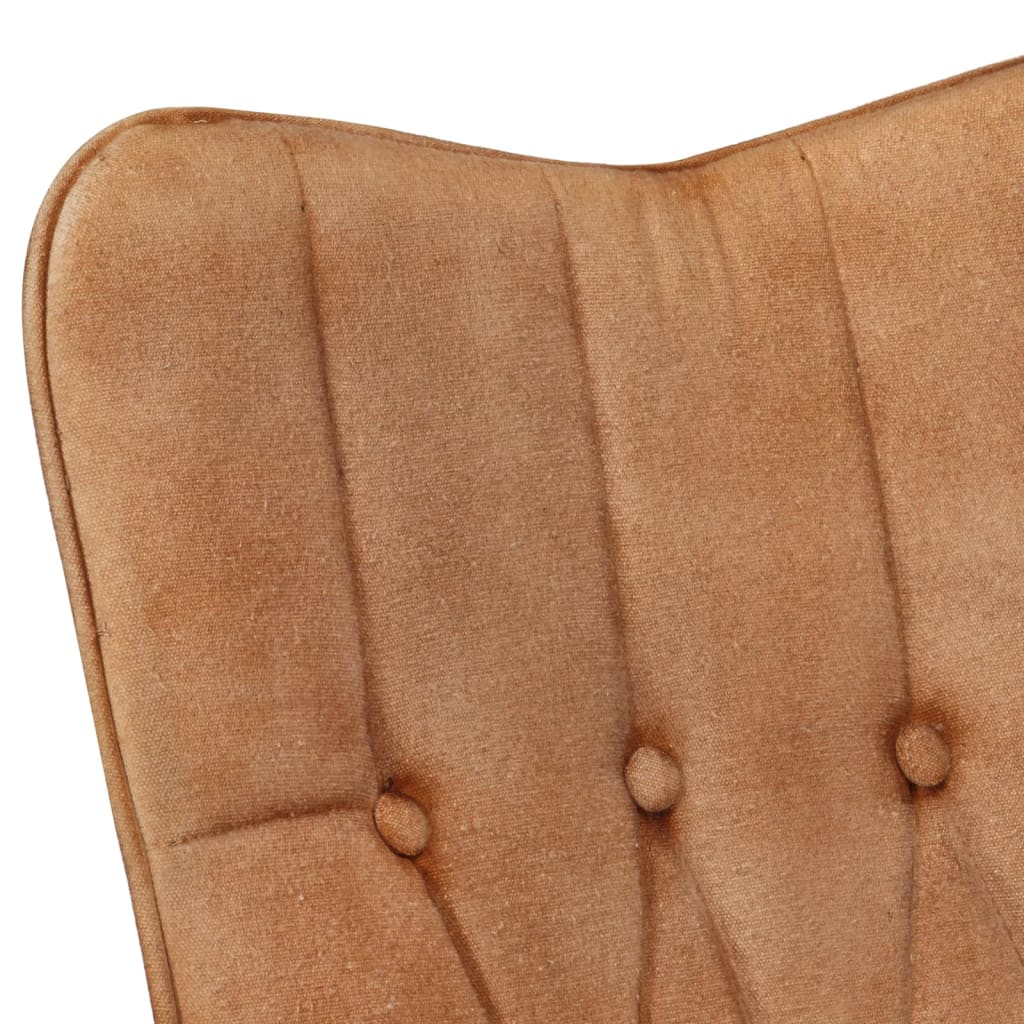 Sillón orejero Anturio con reposapiés marrón 97x55x41 cm detalle