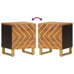 Mesita de noche Agapanto puerta reversible madera de mango marrón/negro 46x40x33,5 cm reversible