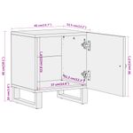 Mesita de noche Agapanto puerta reversible madera de mango marrón/negro 46x40x33,5 cm medidas