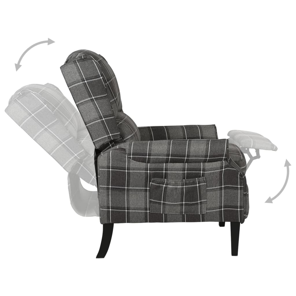 Sillón relax Hita reclinable con reposapiés + bolsillo lateral gris 101,5x71x90,5 cm reclinable