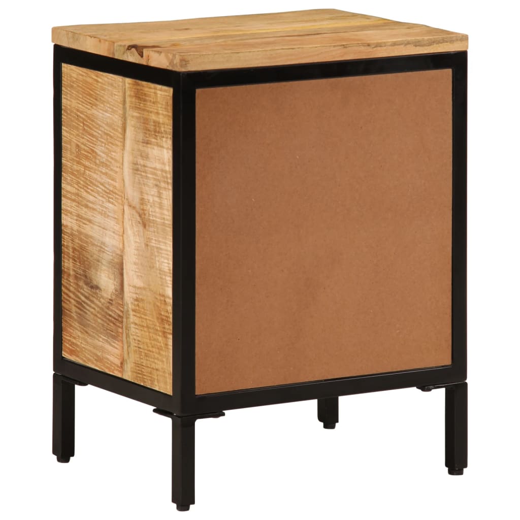 Mesita de noche Areca armario con pomo madera de mango natural 52,5x40x30 cm posterior