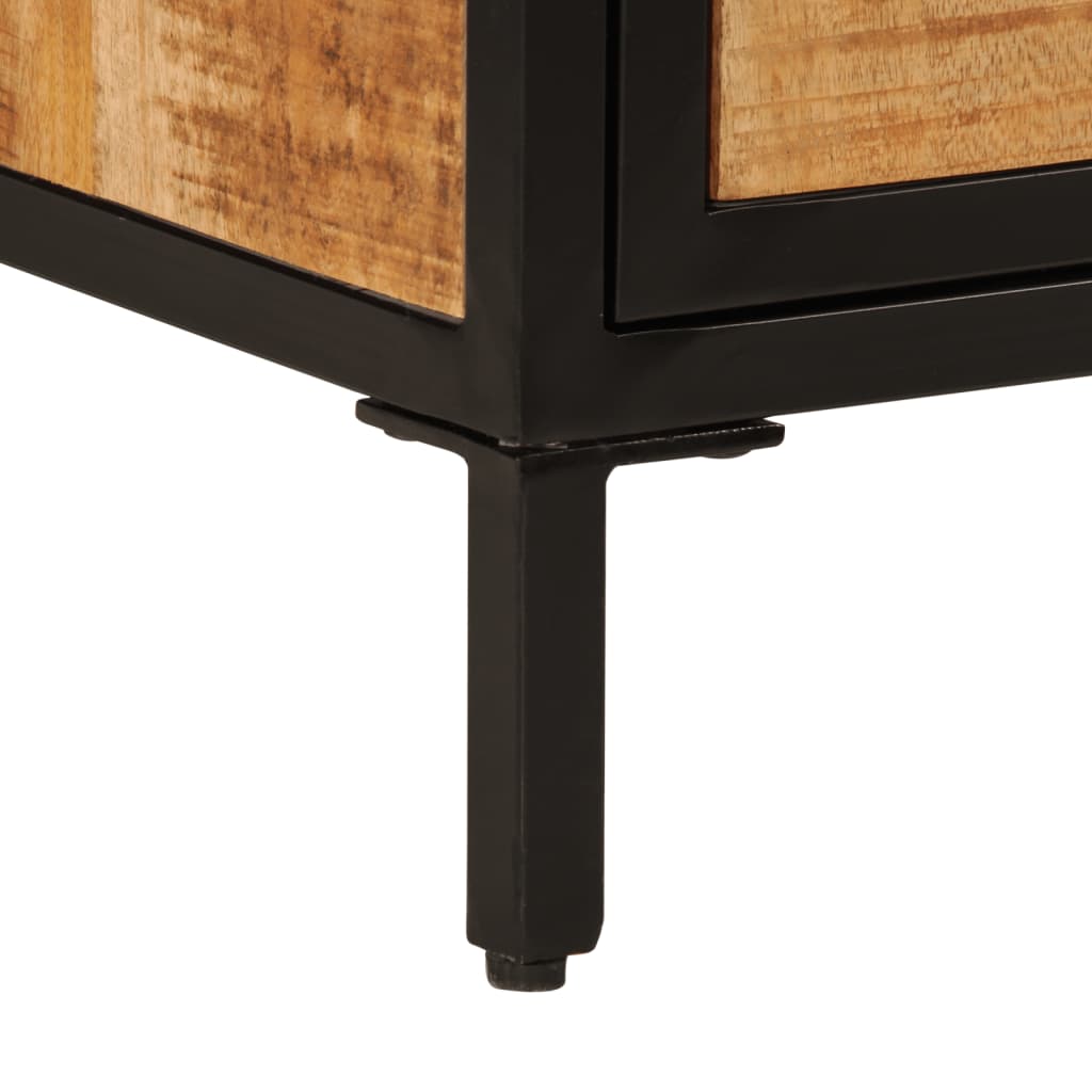 Mesita de noche Areca armario con pomo madera de mango natural 52,5x40x30 cm pata