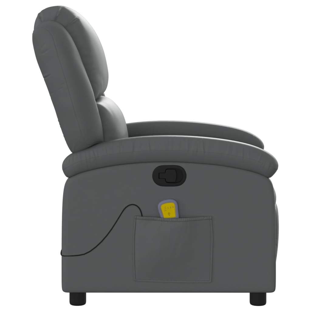 Sillón de masaje Ficus reclinable 6 puntos de masaje gris 99,5x71x86,5 cm perfil