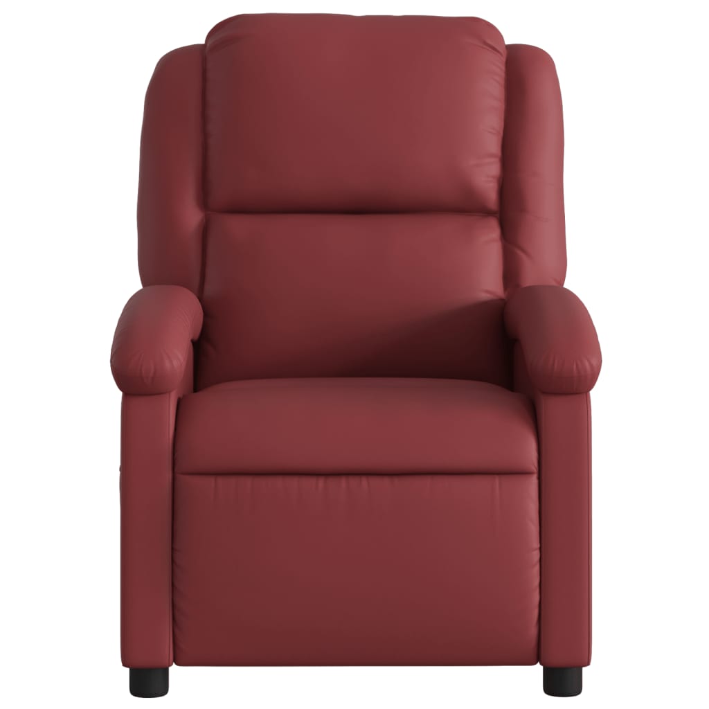Sillón de masaje Ficus reclinable 6 puntos de masaje granate 99,5x71x86,5 cm frontal