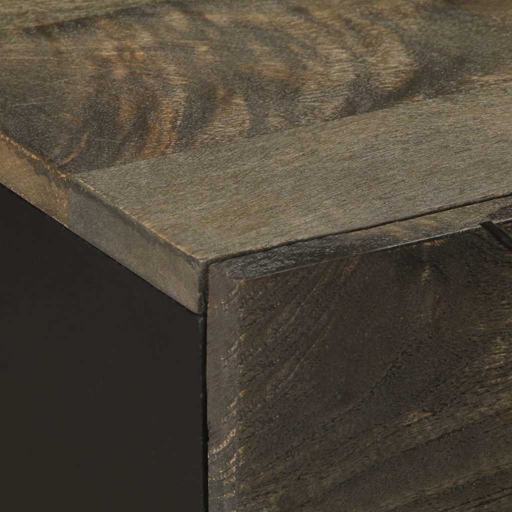 Mesita de noche Cornalina 1 cajón + armario madera de mango negro 60x50x33 cm detalle