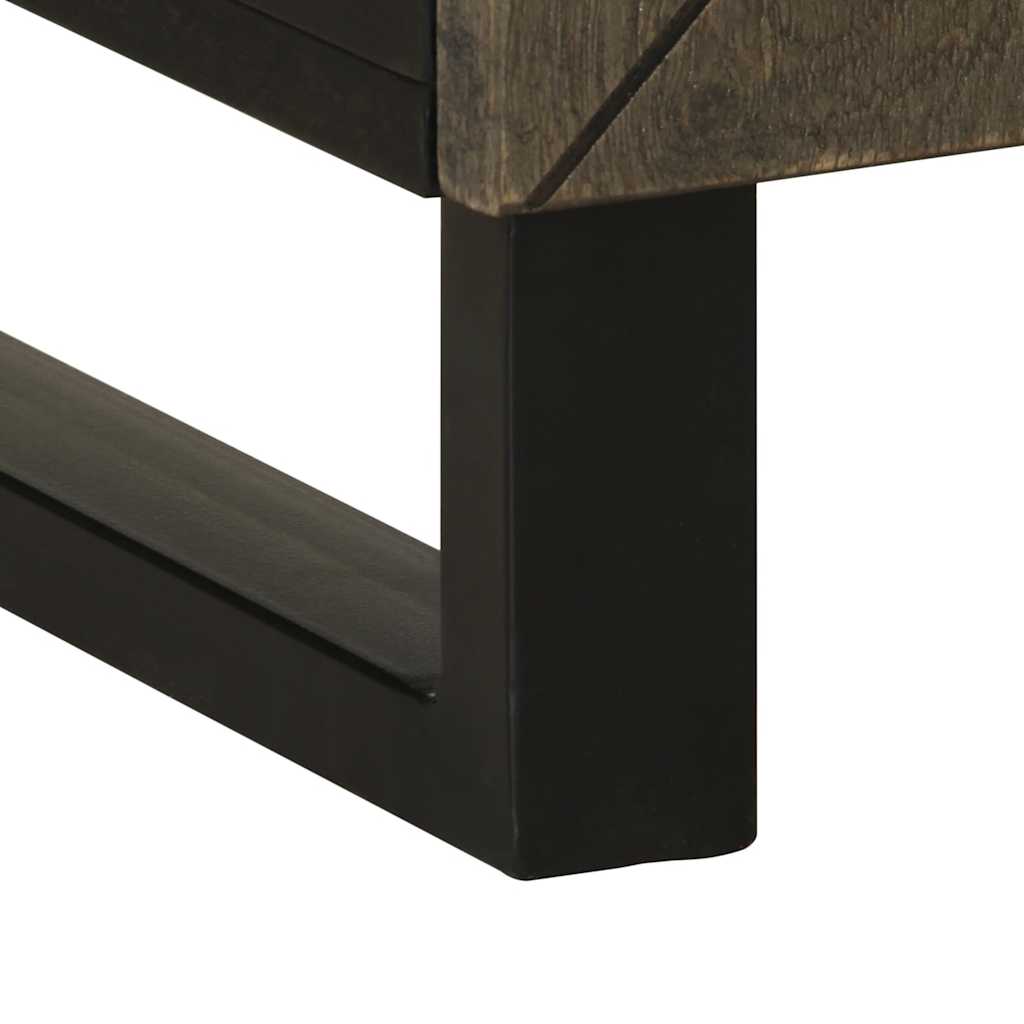 Mesita de noche Cornalina 1 cajón + armario madera de mango negro 60x50x33 cm patas