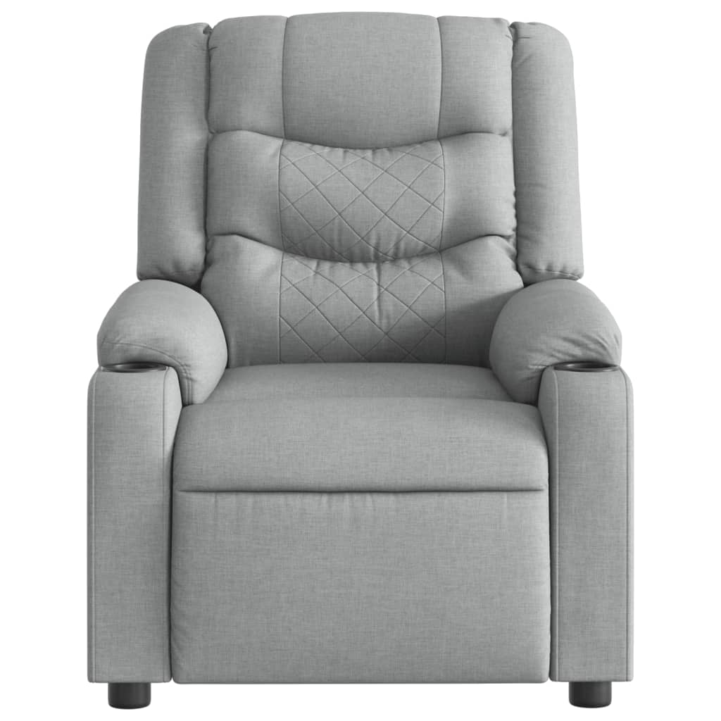 Sillón de masaje Mostera reclinable 6 puntos de masaje gris claro 99x75,5x93 cm