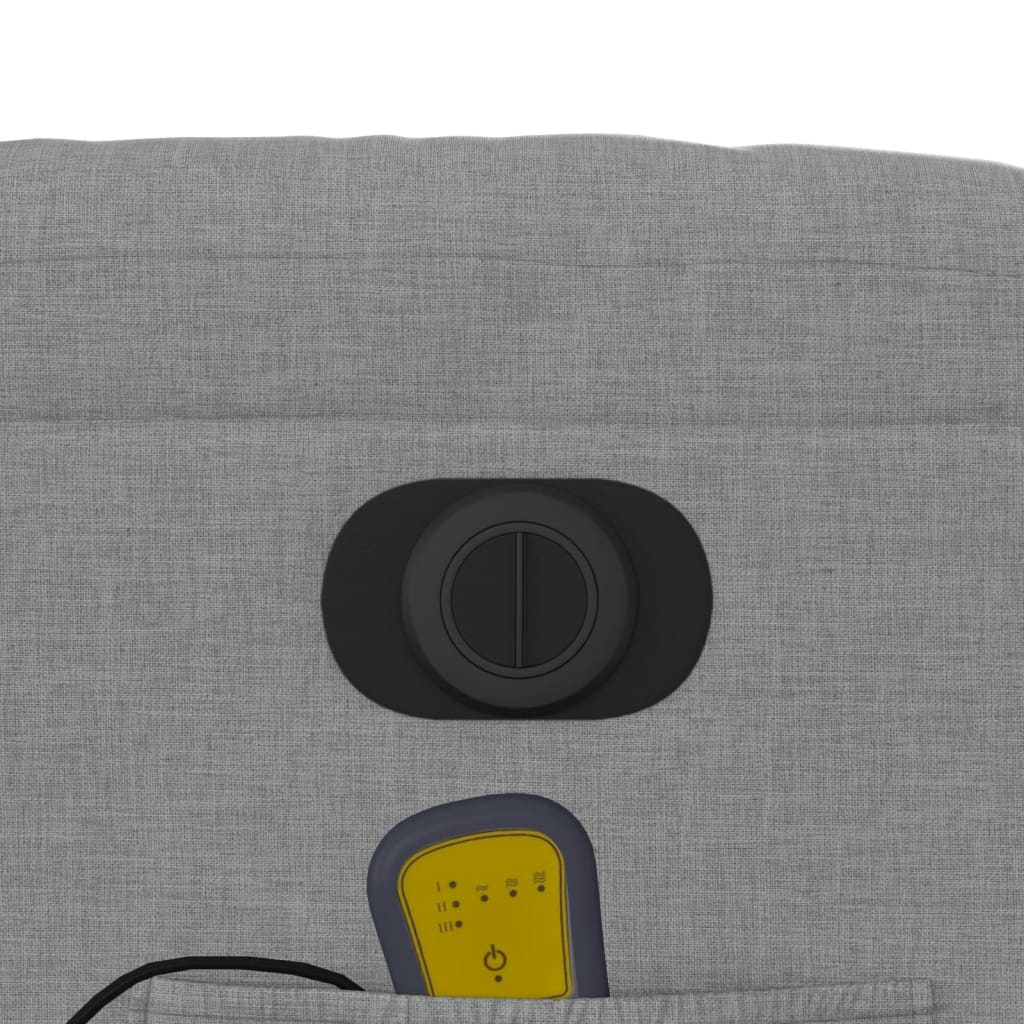Sillón de masaje Mostera reclinable 6 puntos de masaje gris claro 99x75,5x93 cm
