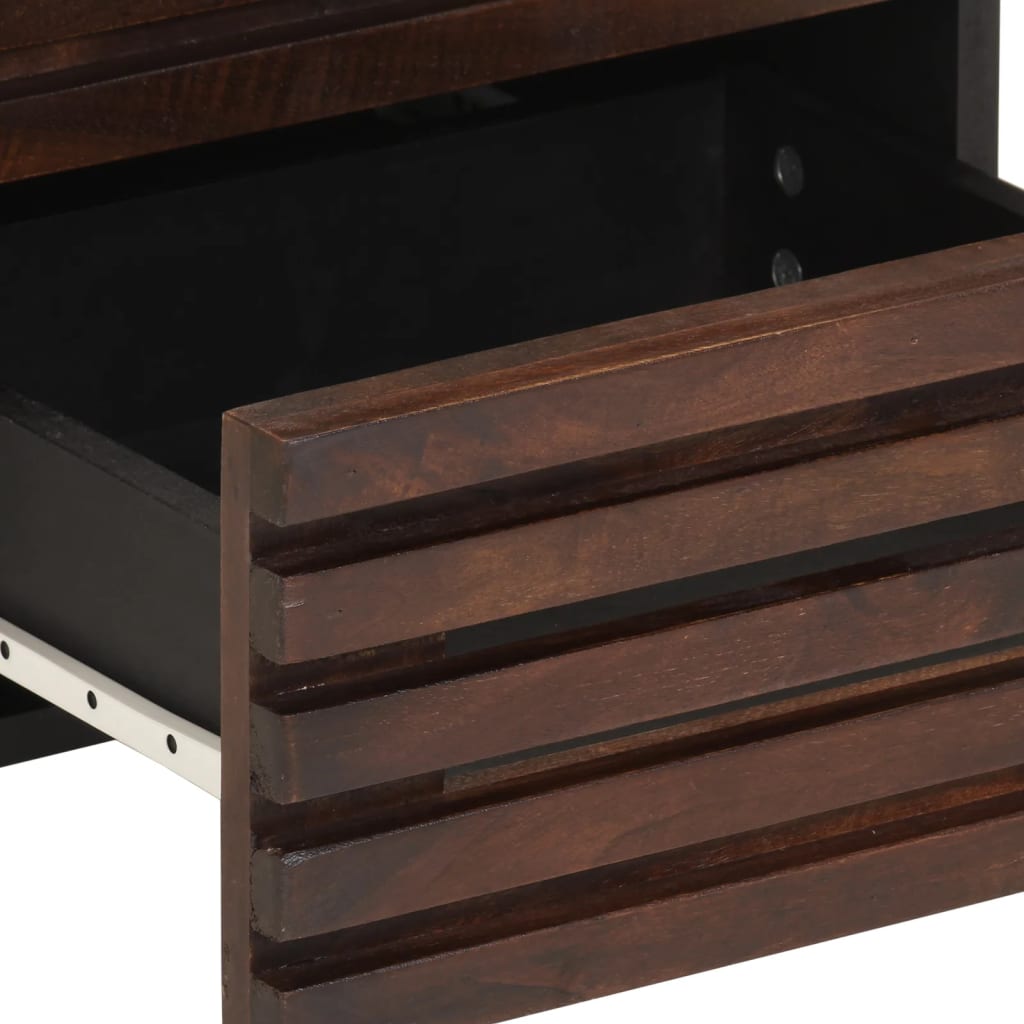 Mesita de noche Gardenia 2 cajones madera de mango marrón oscuro 46x40x34 cm