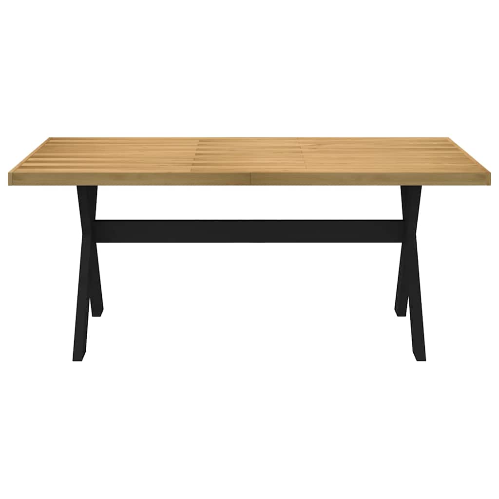 Mesa de comedor Noain diseño X madera de pino natural/negro 75x180x90 cm