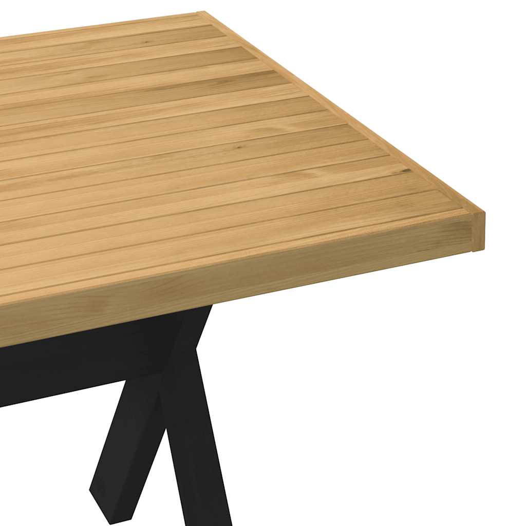 Mesa de comedor Noain diseño X madera de pino natural/negro 75x180x90 cm detalle