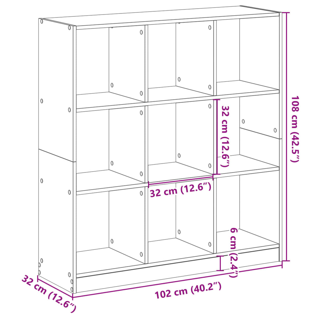 Estantería Ívea 9 compartimentos blanco 108x102x32 cm medidas