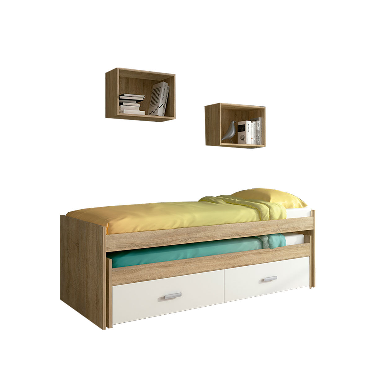 Composicion-de-dormitorio-Champion-cama-nido---2-estantes-cambria-blanco-fondo-blanco