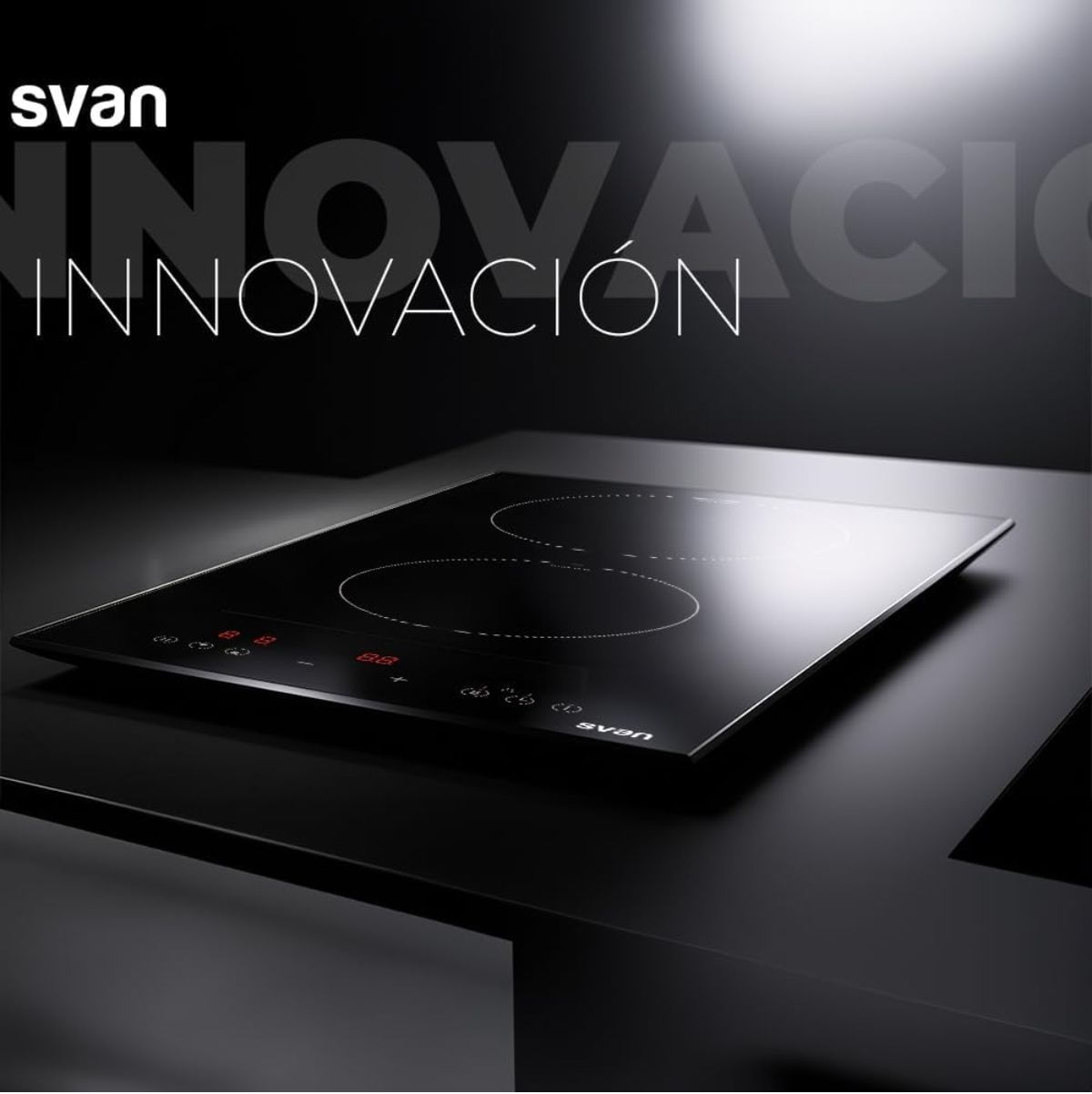 Placa inducción Svan SI2301 3500W 2 zonas control táctil cristal negro 59 cm
