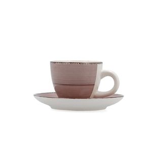 Pack de 6 tazas Vita Morning Quid con platillo cerámica 9 cl